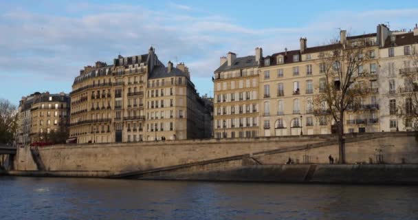 Quai Orlans Ile Saint Louis 4Th Arrondissement Paris France — Stock Video
