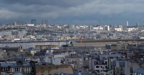 Widok Butte Montmartre Paryż Francja Dachy Paryża Bulwaru Montmartre — Wideo stockowe