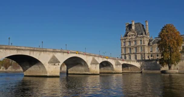 Pont Concorde Překročil Řeku Seinu Paříž Francie Pont Concorde Překročil — Stock video