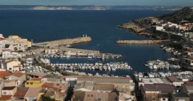 Les Goudes, Marsilya, 8. Bölge, Bouches-du-Rhone, Fransa. Marsilya 'nın geleneksel Les Goudes semti.