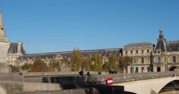 Pont Concorde Seine Parijs Frankrijk Pont Concorde Seine Achtergrond Het — Stockvideo