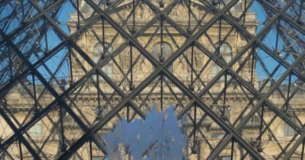 Louvre Museum Pyramid 1St Arrondissement Paris Ile France France — Stock Video