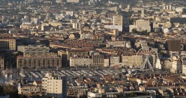 Marseille Bouches Rhone Frankreich Blick Über Marseille Und Den Vieux — Stockvideo