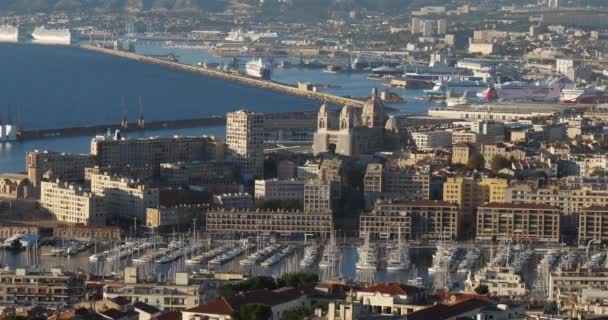 Marseille Bouches Rhône France Vue Sur Marseille Vieux Port — Video