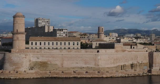 Saint Jean堡和Vieux Port Marseille Bouches Rhone France — 图库视频影像