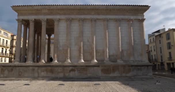 Maison Carree Nimes Gard Megye Occitanie Régió Franciaország Római Templom — Stock videók