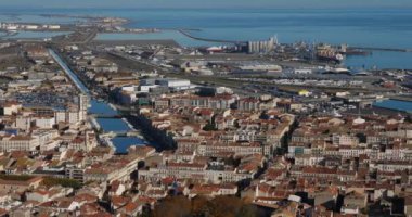 Sete, Herault Bölümü, Occitanie, Fransa. Mont Saint Clair 'deki kasaba.