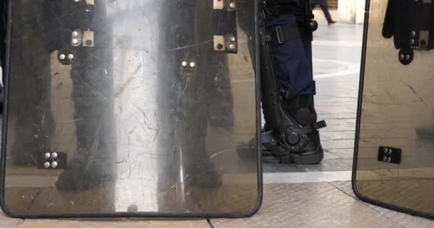 Upplopp Polisutrustning Frankrike — Stockvideo