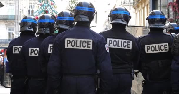 Equipo Policía Antidisturbios Francia — Vídeos de Stock