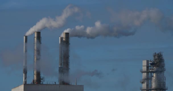 Fumaça Poluição Uma Fábrica Papel Biganos Gironde Nouvelle Aquitaine França — Vídeo de Stock