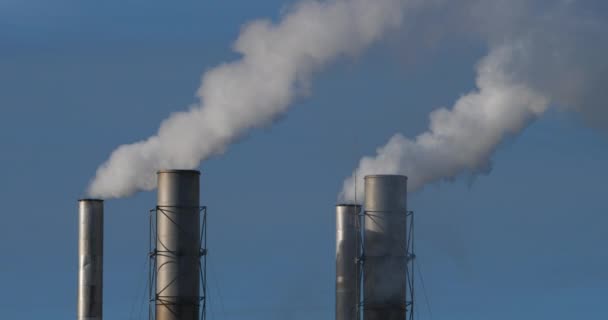 Humo Contaminación Atmosférica Una Fábrica Papel Biganos Gironda Nouvelle Aquitania — Vídeo de stock