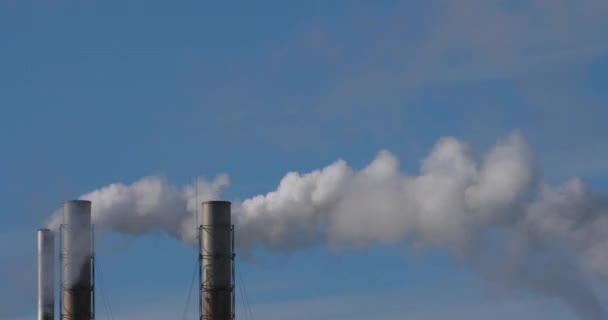 Humo Contaminación Atmosférica Una Fábrica Papel Biganos Gironda Nouvelle Aquitania — Vídeo de stock