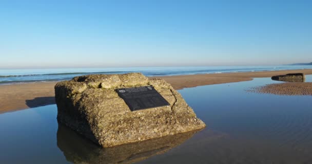 Praia Omaha Praia Perto Colleville Sur Mer Normandia Calvados França — Vídeo de Stock