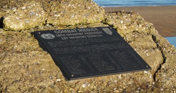 Omaha Beach Spiaggia Vicino Colleville Sur Mer Normandia Calvados Francia — Video Stock