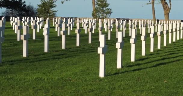 Amerikan Savaş Mezarlığı Colleville Sur Mer Manche Fransa — Stok video