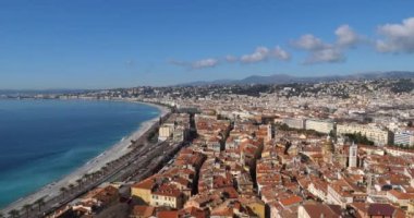 Güzel, Alpes Denizcilik Bölümü, Provence, Cote d Azur, Fransa. Gezinti güvertesi Anglais. Colline du Chateau 'dan Nice Panoraması
