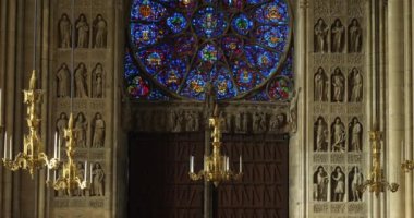 Reims Katedrali Notre Dame, Marne Departmanı, Grand Est bölgesi, Fransa. Katedral Unesco 'nun dünya mirası alanıdır..