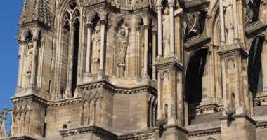 Reims Katedrali Notre Dame, Marne Departmanı, Grand Est bölgesi, Fransa. Katedral Unesco 'nun dünya mirası alanıdır..