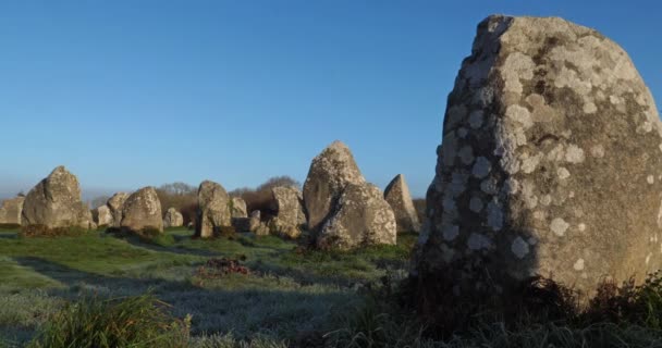 Die Ausrichtungen Von Kerzerho Erdeven Morbihan Bretagne Frankreich — Stockvideo