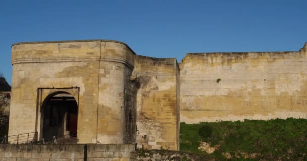 Caen Calvados Department Normandie Frankrike Huvudporten Till Slottet Caen — Stockvideo