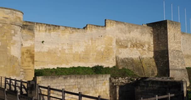 Caen Departamento Calvados Normandia França Portão Principal Castelo Caen — Vídeo de Stock