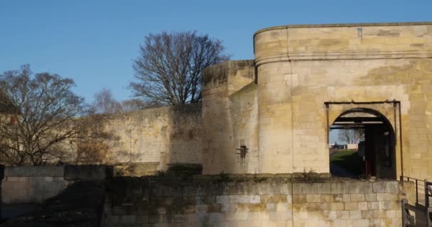Caen Departamento Calvados Normandia França Portão Principal Castelo Caen — Vídeo de Stock