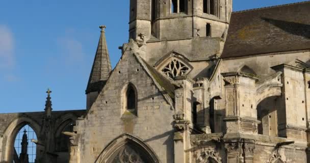 Caen Departamento Calvados Normandia França Igreja Saint Etienne Vieux Bombardeado — Vídeo de Stock
