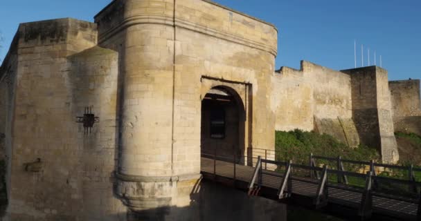 Caen Departamento Calvados Normandia França Portão Principal Castelo Caen — Vídeo de Stock