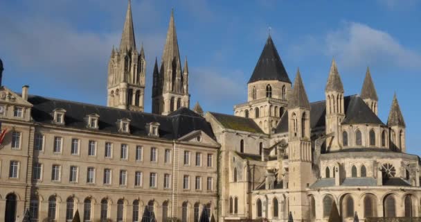 Caen Departement Calvados Normandië Frankrijk Het Stadhuis Abbaye Aux Hommes — Stockvideo