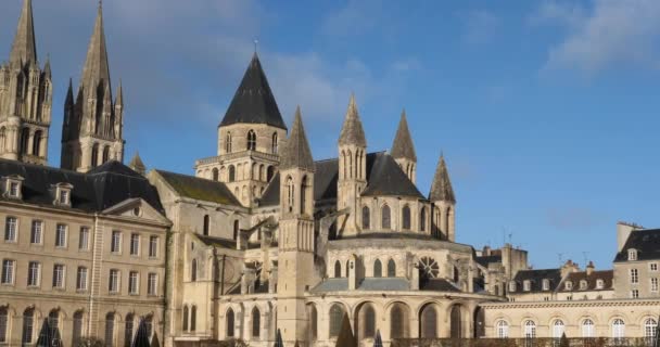 Caen Departement Calvados Normandië Frankrijk Het Stadhuis Abbaye Aux Hommes — Stockvideo