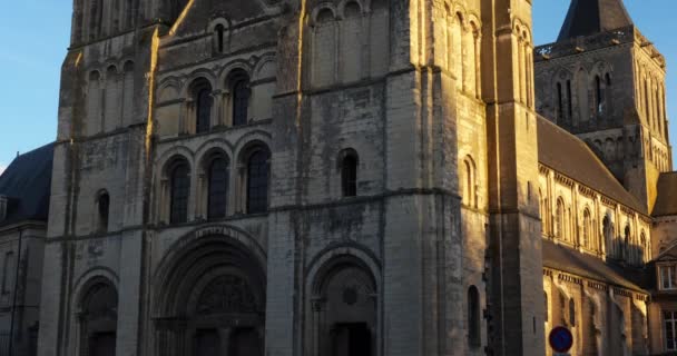 Caen Departement Calvados Normandië Frankrijk Voorzijde Van Abbaye Aux Dames — Stockvideo