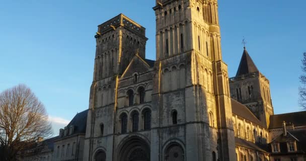 Caen Departement Calvados Normandië Frankrijk Voorzijde Van Abbaye Aux Dames — Stockvideo