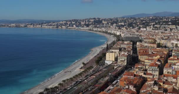 Pěkné Oddělení Alpes Maritimes Provence Azur Francie Promenáda Anglais Panorama — Stock video