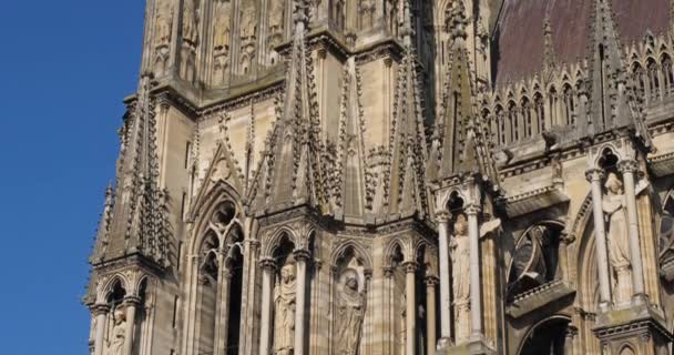 Reims Katedrali Notre Dame Marne Departmanı Grand Est Bölgesi Fransa — Stok video