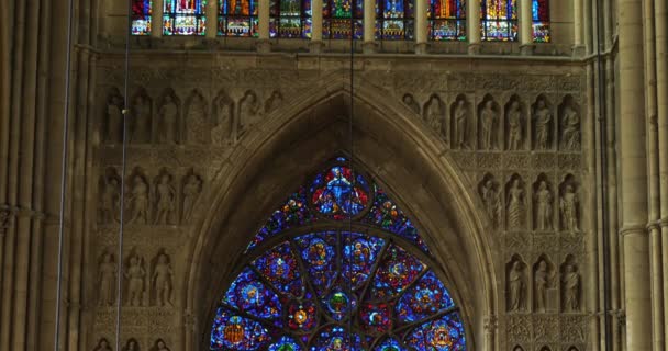 Kathedrale Notre Dame Von Reims Departement Marne Region Grand Est — Stockvideo