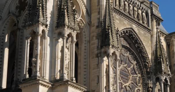 Cathedral Notre Dame Reims Departement Marne Regio Grand Est Frankrijk — Stockvideo
