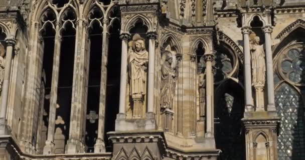 法国大埃斯特地区玛恩省Reims圣母座堂 大教堂是联合国的世界遗产 — 图库视频影像