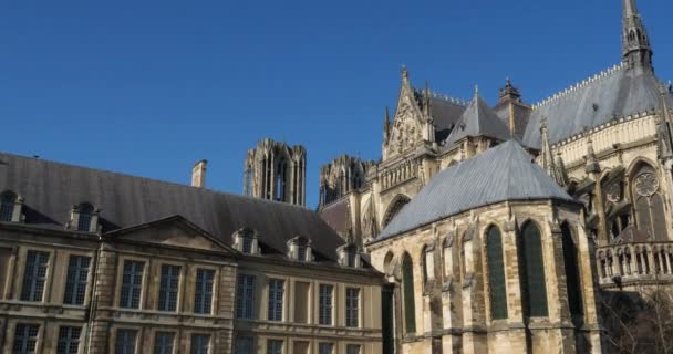 Cathedral Notre Dame Reims Departement Marne Regio Grand Est Frankrijk — Stockvideo