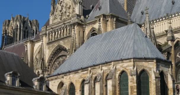 Catedrala Notre Dame Reims Departamentul Marne Regiunea Grand Est Franța — Videoclip de stoc