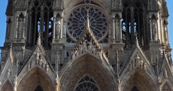 Catedral Notre Dame Reims Departamento Marne Región Grand Est Francia — Vídeo de stock