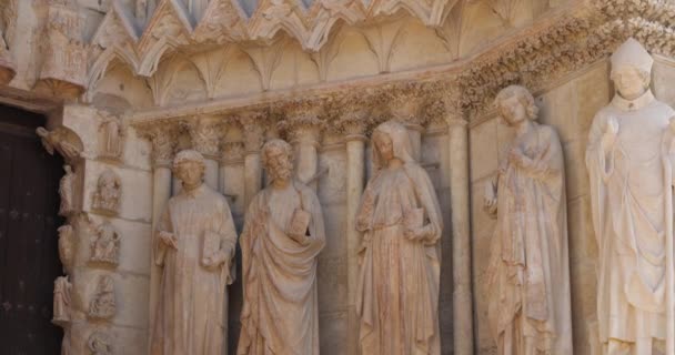 Cathedral Notre Dame Reims Departement Marne Regio Grand Est Frankrijk — Stockvideo