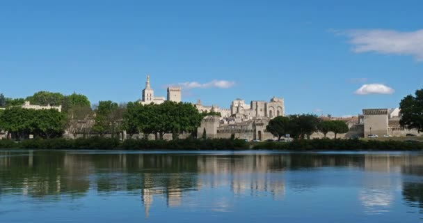 Der Palast Der Päpste Avignon Departement Vaucluse Frankreich Vordergrund Die — Stockvideo