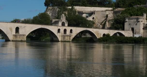 Міст Святого Бенезита Авіньйон Департамент Воклюз Франція — стокове відео