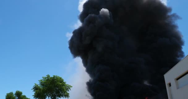 Een Fabrieksbrand Aigues Mortes Occitanie Frankrijk — Stockvideo