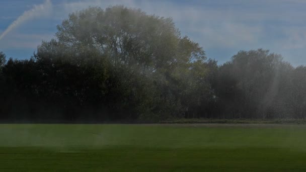 Champs Irrigués Par Système Irrigation Pivot Gard Occitanie France — Video