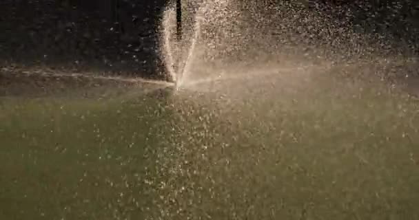 Sprinklersysteem Irrigating Field Occitanie Frankrijk — Stockvideo