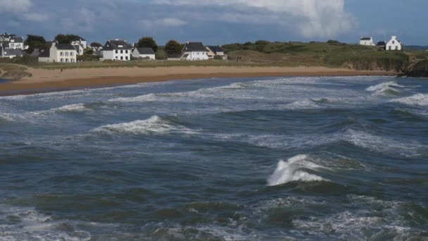 Beach Bellangenet Pouldu Département Finistère Bretagne France — Video