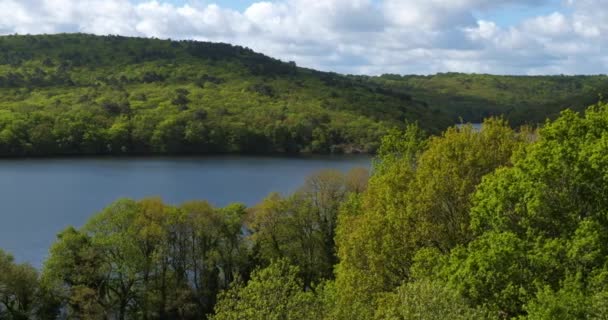 Sjön Guerledan Saint Aignan Och Mur Bretagne Morbihan Och Cotes — Stockvideo