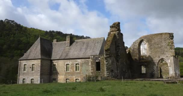 Abdij Notre Dame Bon Repos Bon Repos Sur Blavet Departement — Stockvideo