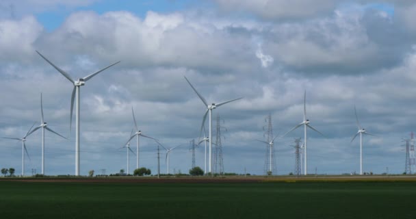 Pole Větrné Turbíny Regionu Beauce Severní Francie — Stock video